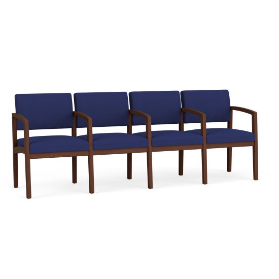 Lenox Wood 4 Seater with Center Arms (Walnut/Open House Cobalt)1
