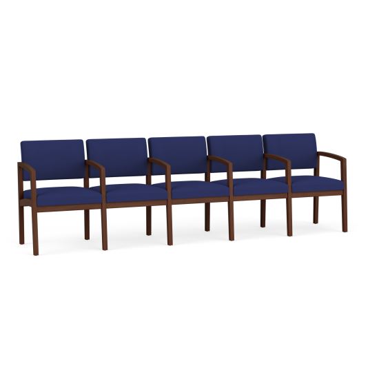 Lenox Wood 5 Seater with Center Arms (Walnut/Open House Cobalt)1