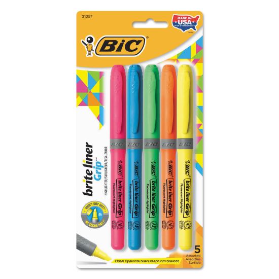 BIC® Brite Liner® Grip Pocket Highlighter1