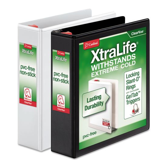 Cardinal® XtraLife® ClearVue™ Non-Stick Locking Slant-D® Ring Binder1