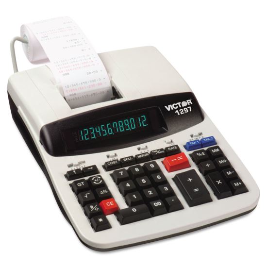 Victor® 1297 Commercial Printing Calculator with Left Side Total and Equals Plus Logic1