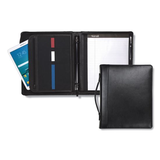 Samsill® Regal™ Leather Zipper Binder with Handle & iPad® Pocket1