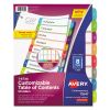 Avery® Customizable Table of Contents Ready Index® Multicolor Dividers with Printable Section Titles2