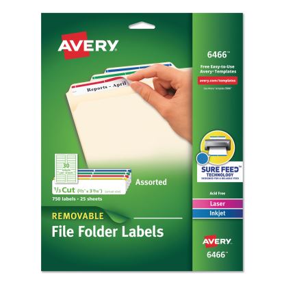 Avery® Removable File Folder Labels with Sure Feed® Technology1