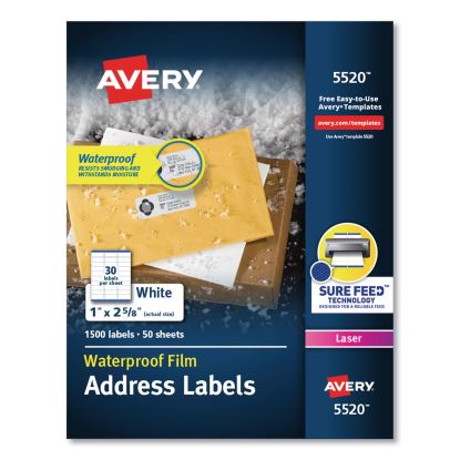 Avery® Waterproof Mailing Labels with TrueBlock® Technology1