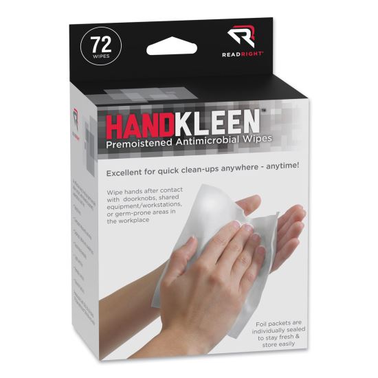 Read Right® HandKleen™ Premoistened Antibacterial Wipes1