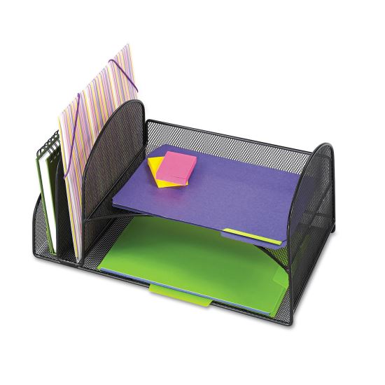 Safco® Onyx™ Mesh Desk Organizer with Two Vertical/Two Horizontal Sections1