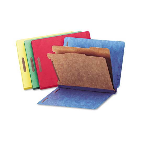 Universal® Deluxe Six-Section Colored Pressboard End Tab Classification Folders1