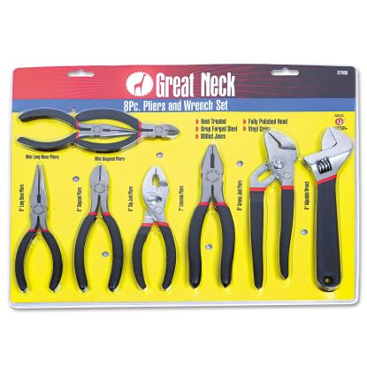 Great Neck® 8-Piece Steel Plier and Wrench Tool Set1