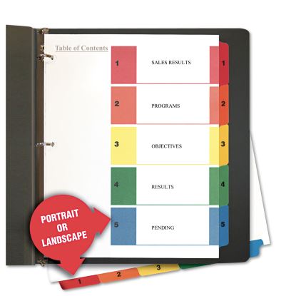 Universal® Deluxe Table of Contents Dividers for Printers1