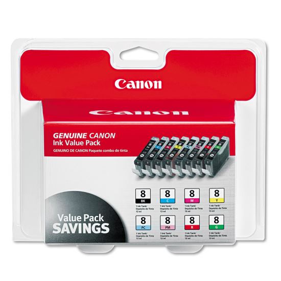 Canon® 0620B015 (CLI-8) Eight-Color Multipack Ink Tank1