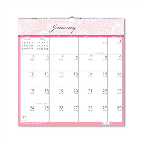 House of Doolittle™ Breast Cancer Awareness 100% Recycled Monthly Wall Calendar1