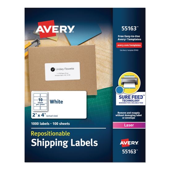 Avery® Repositionable Labels with Sure Feed® Technology1