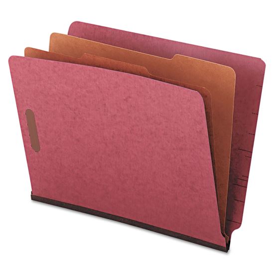 Universal® Red Pressboard End Tab Classification Folders1