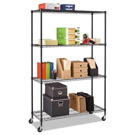 Alera® NSF Certified 4-Shelf Wire Shelving Kit with Casters1