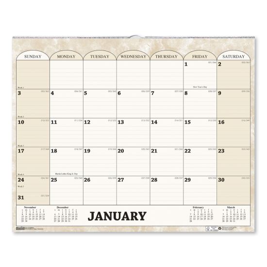 House of Doolittle™ 100% Recycled Monthly Horizontal Wall Calendar1