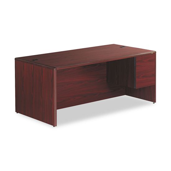 HON® 10700 Series™ Single Pedestal Desk with Three-Quarter Height Right Pedestal1