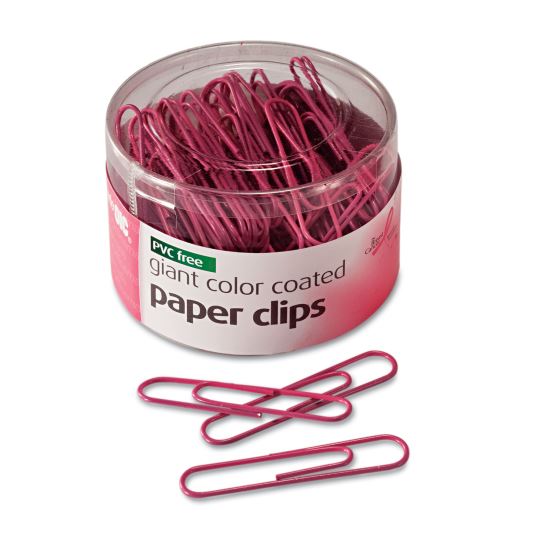 Officemate Pink Coated Paper Clips1