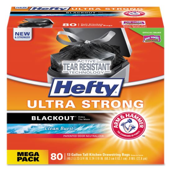 Hefty® Ultra Strong BlackOut® Tall-Kitchen Drawstring Bags1