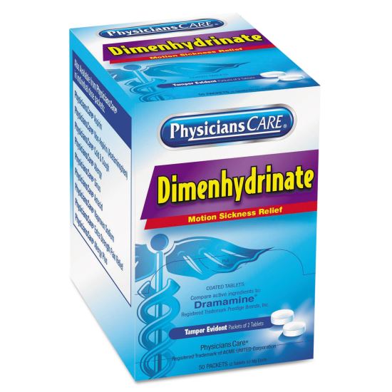 PhysiciansCare® Dimenhydrinate (Motion Sickness) Tablets1