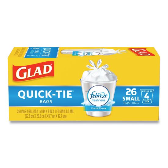 Glad® OdorShield® Quick-Tie® Small Trash Bags1