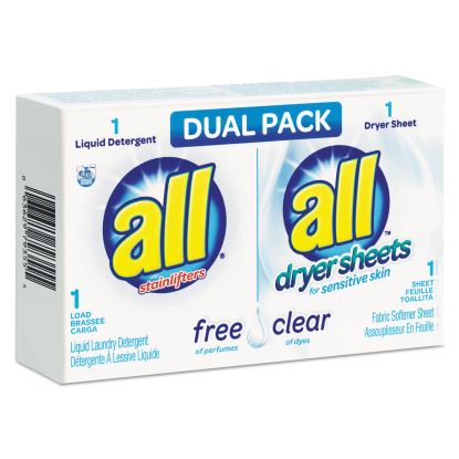 All® Free Clear HE Liquid Laundry Detergent/Dryer Sheet Dual Vending Pack1