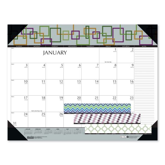 House of Doolittle™ 100% Recycled Geometric Desk Pad Calendar1