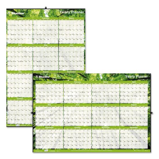 Blueline® Yearly Laminated Wall Calendar1