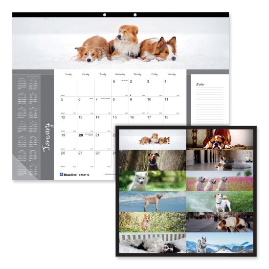 Blueline® Pets Collection Monthly Desk Pad1