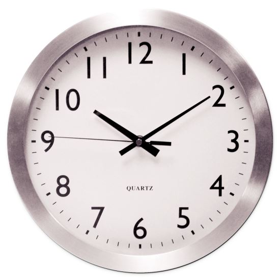 Universal® Brushed Aluminum Wall Clock1