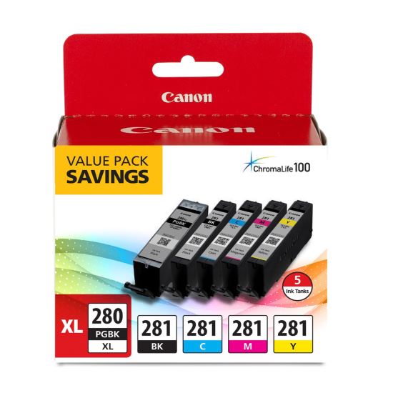 Canon® PGI-280 XL / CLI-281 5-Pack Ink1