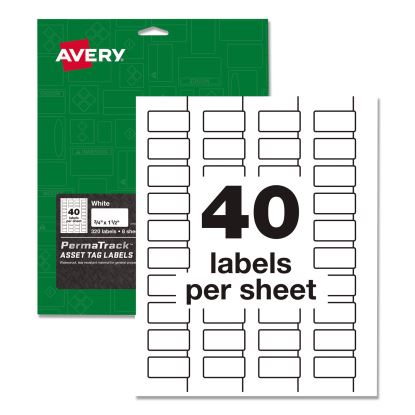 Avery® PermaTrack® Durable White Asset Tag Labels1