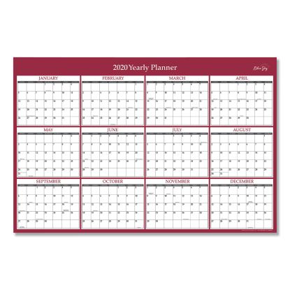 Blue Sky® Classic Red Laminated Erasable Wall Calendar1