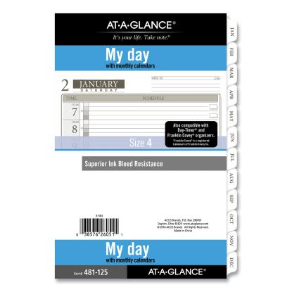 1-Page-Per-Day Planner Refills, 8.5 x 5.5, White Sheets, 12-Month (Jan to Dec): 20221