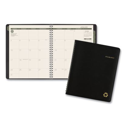 Recycled Monthly Planner with Perforated Memo Section, 8.75 x 7, Black Cover, 12-Month (Jan to Dec): 20231