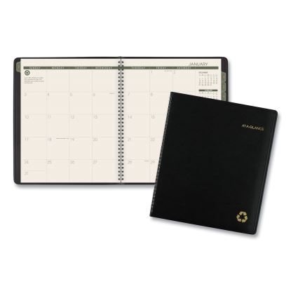 Recycled Monthly Planner, 11 x 9, Black Cover, 13-Month (Jan to Jan): 2023 to 20241