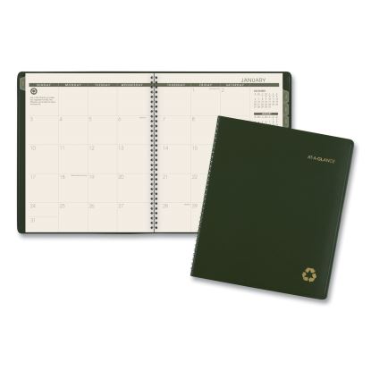 Recycled Monthly Planner, 11 x 9, Green Cover, 13-Month (Jan to Jan): 2023 to 20241