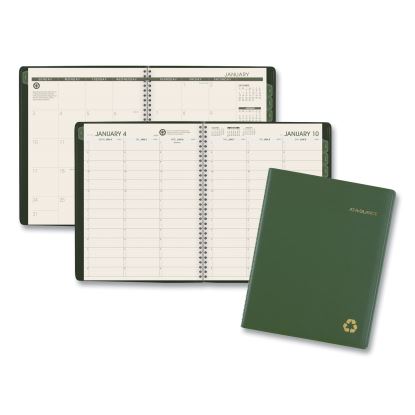 Recycled Weekly Vertical-Column Format Appointment Book, 11 x 8.25, Green Cover, 12-Month (Jan to Dec): 20231