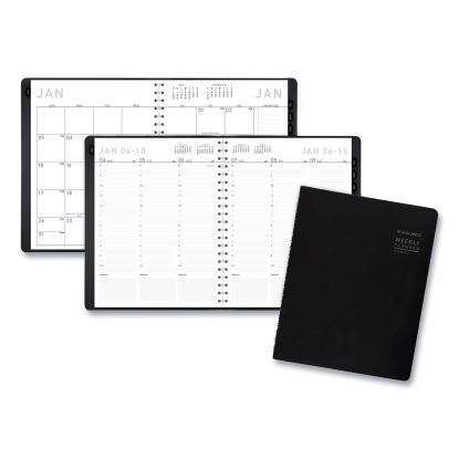 Contemporary Weekly/Monthly Planner, Vertical-Column Format, 11 x 8.25, Black Cover, 12-Month (Jan to Dec): 20231