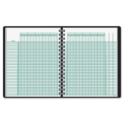 Undated Class Record Book, Nine to 10 Week Term: Two-Page Spread (35 Students), 10.88 x 8.25, Black Cover1