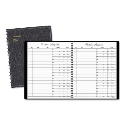 Visitor Register Book, Black Cover, 10.88 x 8.38 Sheets, 60 Sheets/Book1