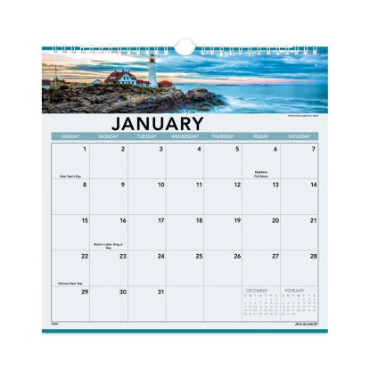 Landscape Monthly Wall Calendar, Landscapes Photography, 12 x 12, White/Multicolor Sheets, 12-Month (Jan to Dec): 20231