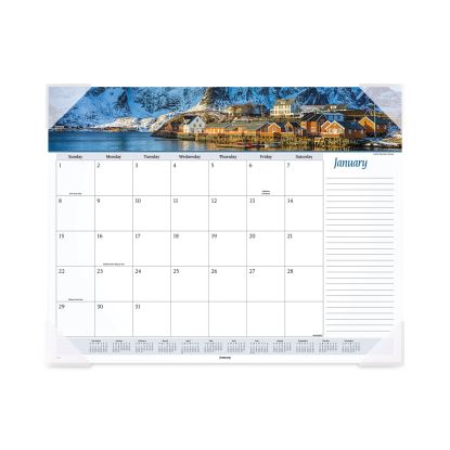 Seascape Panoramic Desk Pad, Seascape Panoramic Photography, 22 x 17, White Sheets, Clear Corners, 12-Month (Jan-Dec): 20231