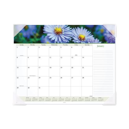 Floral Panoramic Desk Pad, Floral Photography, 22 x 17, White/Multicolor Sheets, Clear Corners, 12-Month (Jan-Dec): 20231