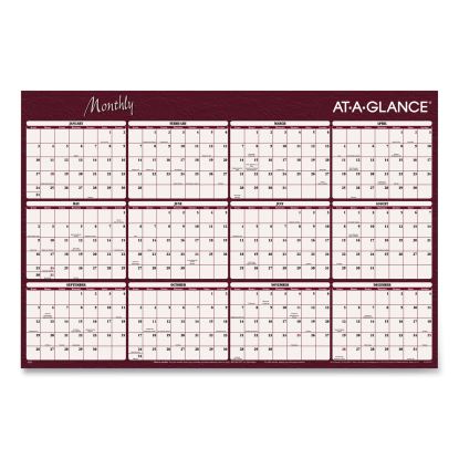 Reversible Horizontal Erasable Wall Planner, 48 x 32, Assorted Sheet Colors, 12-Month (Jan to Dec): 20221