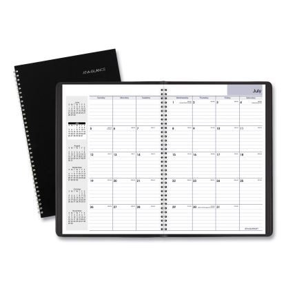 DayMinder Monthly Planner, Academic Year, Ruled Blocks, 12 x 8, Black Cover, 14-Month (July to Aug): 2022 to 20231