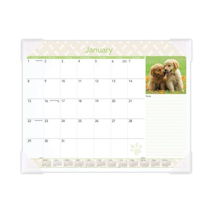 Puppies Monthly Desk Pad Calendar, Puppies Photography, 22 x 17, White Sheets, Clear Corners, 12-Month (Jan to Dec): 20221