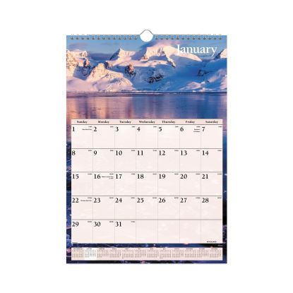 Scenic Monthly Wall Calendar, Scenic Landscape Photography, 12 x 17, White/Multicolor Sheets, 12-Month (Jan to Dec): 20221