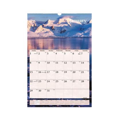 Scenic Monthly Wall Calendar, Scenic Landscape Photography, 15.5 x 22.75, White/Multicolor Sheets, 12-Month (Jan-Dec): 20231