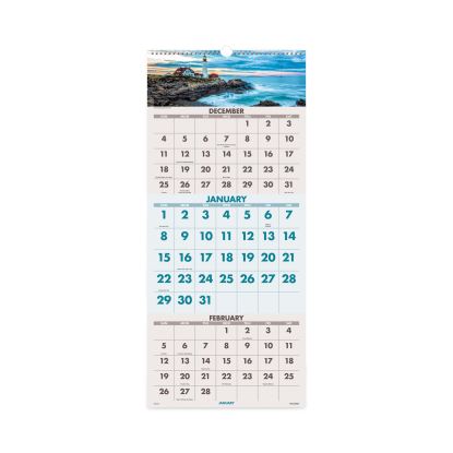 Scenic Three-Month Wall Calendar, Scenic Landscape Photography, 12 x 27, White Sheets, 14-Month (Dec to Jan): 2022 to 20241